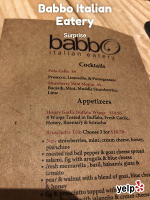 Menu photo 7 Babbo Italian Eatery Surprise, AZ Menu photo 7 Babbo Italian Eatery Surprise, AZ