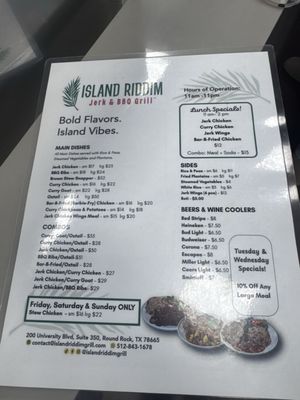 Menu photo 1 Island Riddim Round Rock, TX Menu photo 1 Island Riddim Round Rock, TX
