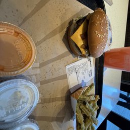 Bacon Char Burger with Tempura Green Beans and DIPPIN' SAUCES! Bacon Char Burger with Tempura Green Beans and DIPPIN' SAUCES!