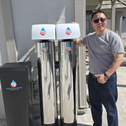 AmeriFree Water - Liberty Series whole house filter and softener outdoor installation