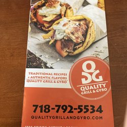 Quality Grill and Gyro - Menu