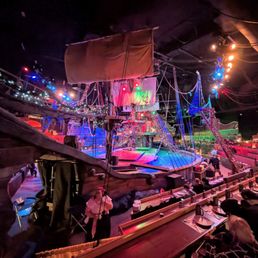 Stage is shaped like a giant boat Stage is shaped like a giant boat