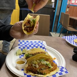 Si Señor - Lime slice for each taco. salsa or hot sauce on the side. The pastor (in hand) and pollo