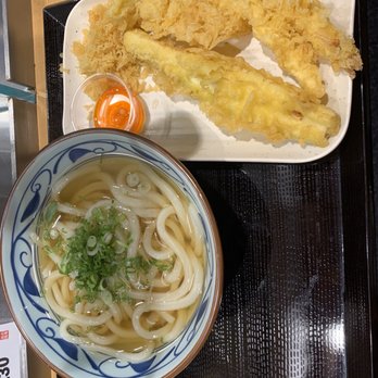 Marugame Udon - #5 small Kake udon paired with shrimp and zucchini tempura - Japanese Near Me - Costa Mesa, California