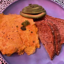 The TOURIST breakfast. Unripe avocado. It was so hard I couldn't eat it. Eggs were just a hard brick of scrambled eggs. YUCK The TOURIST breakfast. Unripe avocado. It was so hard I couldn't eat it. Eggs were just a hard brick of scrambled eggs. YUCK