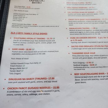 Tapsilog Bistro - Menu - Filipino Near Me - Campbell, California