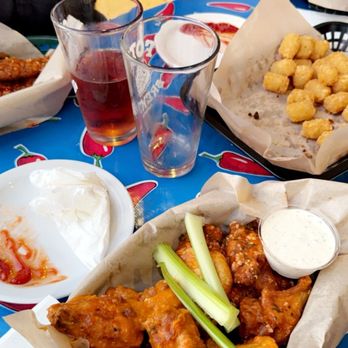 Fire on the Mountain - Hot Buffalo and Lime Cilantro wings w/tots - Barbeque Near Me - Portland, Oregon Fire on the Mountain - Hot Buffalo and Lime Cilantro wings w/tots - Barbeque Near Me - Portland, Oregon