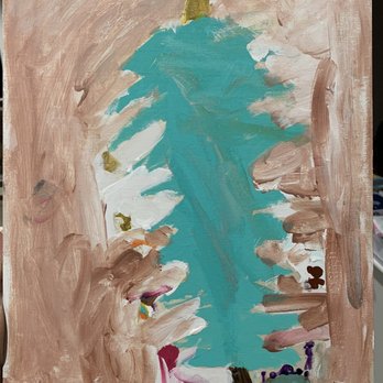 Art Moppet Studio - Christmas painting by my 6 year old - Art Classes Near Me - Murrieta, California