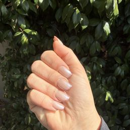 Fall French brown glazed nails