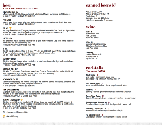Menu photo 8 Trinity Brewhouse Providence, RI