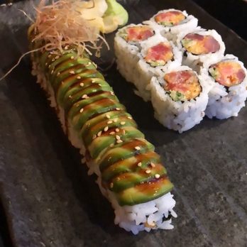 Fuji at Ink Block - Spicy tuna maki and caterpillar maki - Japanese Near Me - Boston, Massachusetts Fuji at Ink Block - Spicy tuna maki and caterpillar maki - Japanese Near Me - Boston, Massachusetts