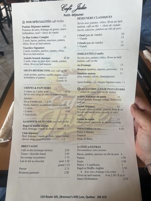Menu photo 1 Cafe Julie Low, QC