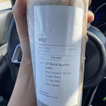 Bear Bubble Tea - My order today: Black Sesame Latte with a few adjustments. - Bubble Tea Near Me - Anchorage, Alaska