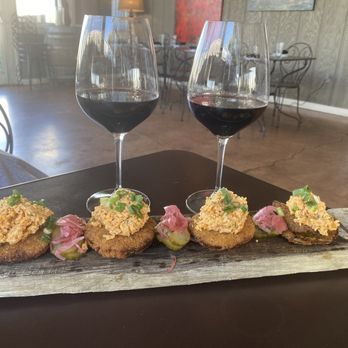 Jean Farris - Fried green tomatoes with bourbon pimento cheese. Delicious. - Wineries Near Me - Lexington, Kentucky Jean Farris - Fried green tomatoes with bourbon pimento cheese. Delicious. - Wineries Near Me - Lexington, Kentucky