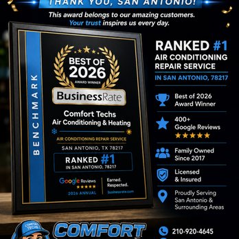 Comfort Techs Heating & Air - Heating & Air Conditioning/HVAC Near Me - San Antonio, Texas Comfort Techs Heating & Air - Heating & Air Conditioning/HVAC Near Me - San Antonio, Texas