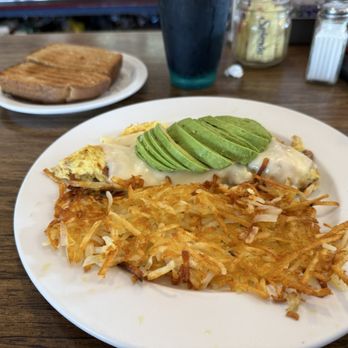 Home Sweet Home Cafe - Bacon, Avocado & Cheese omelette with hash browns - American Near Me - Escondido, California Home Sweet Home Cafe - Bacon, Avocado & Cheese omelette with hash browns - American Near Me - Escondido, California
