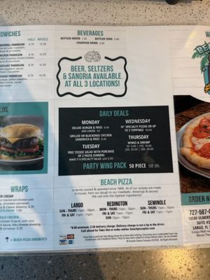 Menu photo 3 Beach Pizza Plus Seminole, FL Menu photo 3 Beach Pizza Plus Seminole, FL