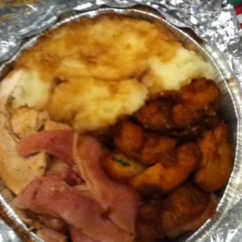 Butcher Block - Tastes better than it looks. Mashed potatoes, roasted potatoes, ham and turkey w/gravy $9 - Meat Shops Near Me - Sunnyside, New York