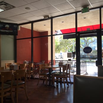 Jersey Mike's Subs - View from one of the booths. The TV's are nice, although there is no sound (only subtitles). - Sandwiches Near Me - Pasadena, California