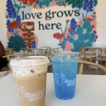 Bagel Bear - Their drink specials: Toasted marshmallow latte and their Blue Lagoon (kind of like ocean water) - Bagels Near Me - Cedar Park, Texas Bagel Bear - Their drink specials: Toasted marshmallow latte and their Blue Lagoon (kind of like ocean water) - Bagels Near Me - Cedar Park, Texas