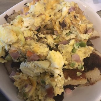 Jimmy's Egg - Farmers Skillet. Home fries based with scrambled omelet. - Breakfast & Brunch Near Me - Clifton Park, New York Jimmy's Egg - Farmers Skillet. Home fries based with scrambled omelet. - Breakfast & Brunch Near Me - Clifton Park, New York