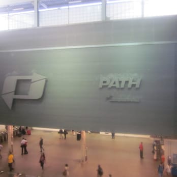 PATH Train World Trade Center Station - Down escalator into the station - Train Stations Near Me - New York, New York