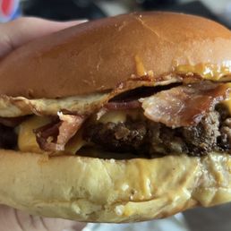 Onion Ring Burger with Egg (I smooshed it together, so you don't see Onion Ring)