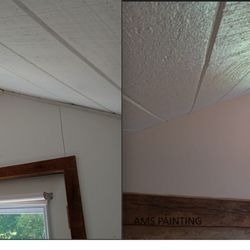AMS Painting - before and after of dry wall work and fresh paint
