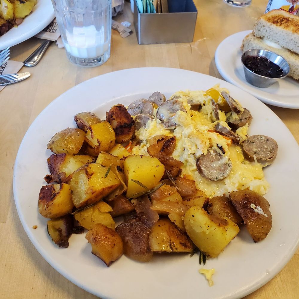 Matt's Big Breakfast Gilbert - Break Scramble Special with fontina cheese, peppers & Schreiner's scallion sausage with three eggs - Breakfast & Brunch Near Me - Gilbert, Arizona Matt's Big Breakfast Gilbert - Break Scramble Special with fontina cheese, peppers & Schreiner's scallion sausage with three eggs - Breakfast & Brunch Near Me - Gilbert, Arizona