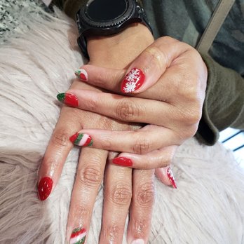 K Nails - I wanted Christmas sns nails and Rose did all this by hand! I love it and get so many compliments! - Nail Salons Near Me - Smyrna, Georgia K Nails - I wanted Christmas sns nails and Rose did all this by hand! I love it and get so many compliments! - Nail Salons Near Me - Smyrna, Georgia