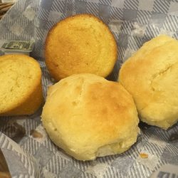 Cracker Barrel - Complimentary biscuits and cornbread