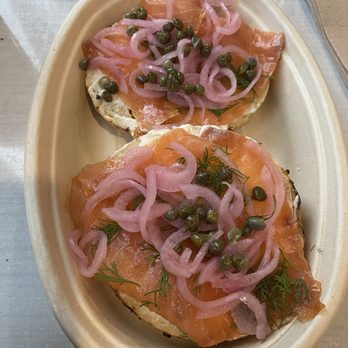Forage Market - Lox on garlic bagel - Breakfast & Brunch Near Me - Portland, Maine