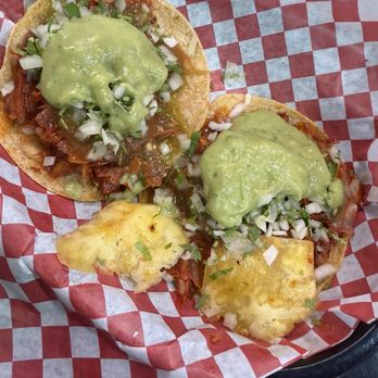 Angel’s Tijuana Tacos - Al pastor tacos with everything - love the pineapple - Tacos Near Me - Anaheim, California
