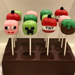 Sweet 'stache - Minecraft cake pops, simply perfect and delicious!!!