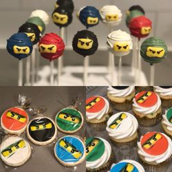 Beelicious Cakes - Ninjago Party Combo: cake pops, cookies and cupcakes