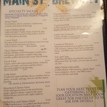 Main Street Brewery - Menu - Pubs Near Me - Pleasanton, California Main Street Brewery - Menu - Pubs Near Me - Pleasanton, California