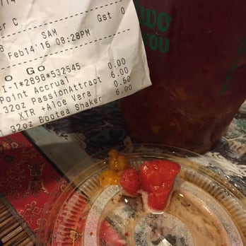 Tastea - supposed to have coconut jelly -they put strawberry-and the add on is aloe but instead it's little left over bits of some kind of fruit. - Bubble Tea Near Me - Costa Mesa, California
