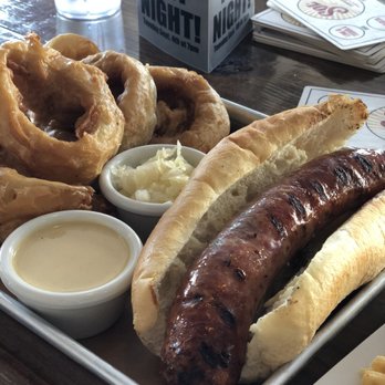 Stuttgarden Tavern - Spicy bratwurst & onion rings - Sports Bars Near Me - Galveston, Texas Stuttgarden Tavern - Spicy bratwurst & onion rings - Sports Bars Near Me - Galveston, Texas