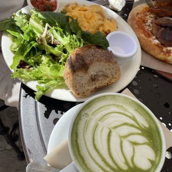 Urth Caffe - Eggs Any Style and a green tea latte - Coffee & Tea Near Me - Laguna Beach, California Urth Caffe - Eggs Any Style and a green tea latte - Coffee & Tea Near Me - Laguna Beach, California