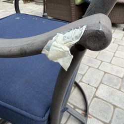 Soto Painting - Tape left on chair