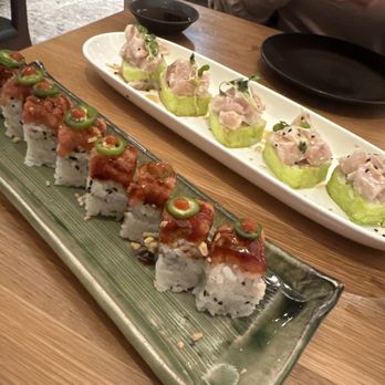Yu or Mi Sushi - Roulette roll and a special order truffle hibachi roll - Sushi Bars Near Me - Las Vegas, Nevada