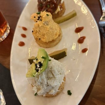 The Social - crispy rice trio- watermelon poke & kewpie mayo / spicy salmon / west indies crab & avocado - New American Near Me - Boone, North Carolina