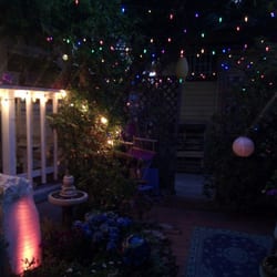 Urban Escape Salon - Urban Escape - rear garden at night