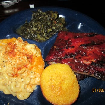 Dinosaur Bar-B-Que - Plate of Ribs- mac and cheese, turkey neck greens - Barbeque Near Me - Brooklyn, New York Dinosaur Bar-B-Que - Plate of Ribs- mac and cheese, turkey neck greens - Barbeque Near Me - Brooklyn, New York