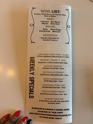 Menu photo 1 Barrel House Frisco, TX
