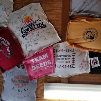 Grumps - T-shirts on the ceiling. - Burgers Near Me - Granbury, Texas Grumps - T-shirts on the ceiling. - Burgers Near Me - Granbury, Texas