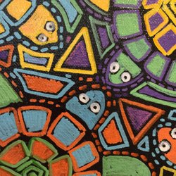 Sandy Jackson's work as a closeup..Original pieces and prints are available