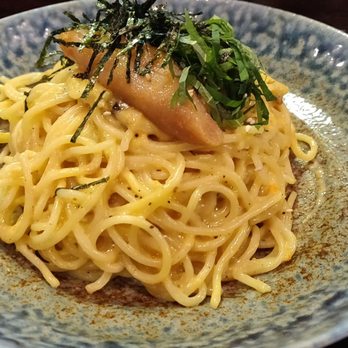 Wasuta Pasta - Spaghetti mentaiko carbonara. A little bit dry but still delicious. - Japanese Near Me - Richmond, British Columbia