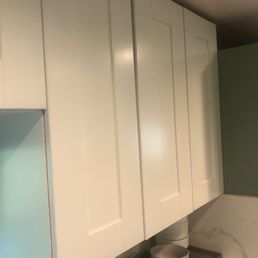 Upper cabinets using Sherwin Williams Emerald Semigloss paint Upper cabinets using Sherwin Williams Emerald Semigloss paint