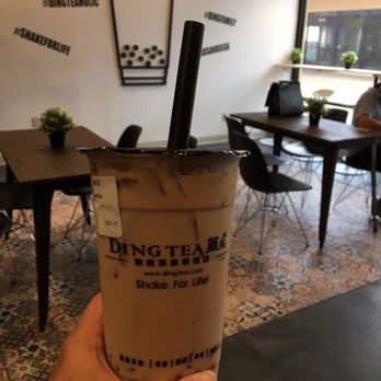 Ding Tea - Signature milk tea, half sugar, less ice, crystal boba - Coffee & Tea Near Me - San Diego, California
